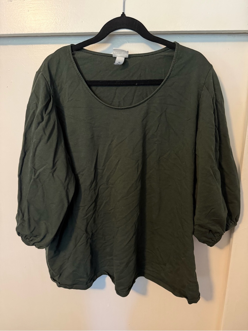 Ava & Viv Olive Scoop Neck Puff Sleeve Tunic